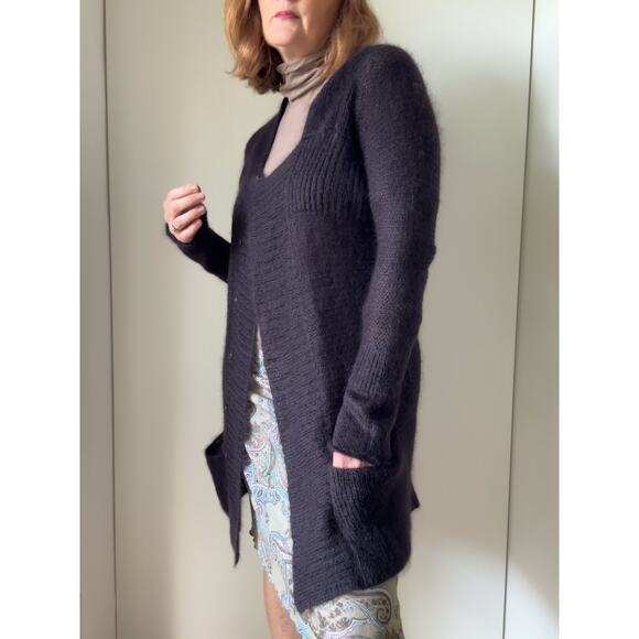 Eileen Fisher Midi Cardigan Sweater Brown Size Small Mohair Wool Layering Fall - Picture 8 of 10